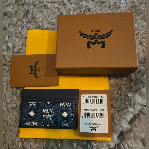 MCM Aren Denim Visetos Card Holder - Picture 3 of 5